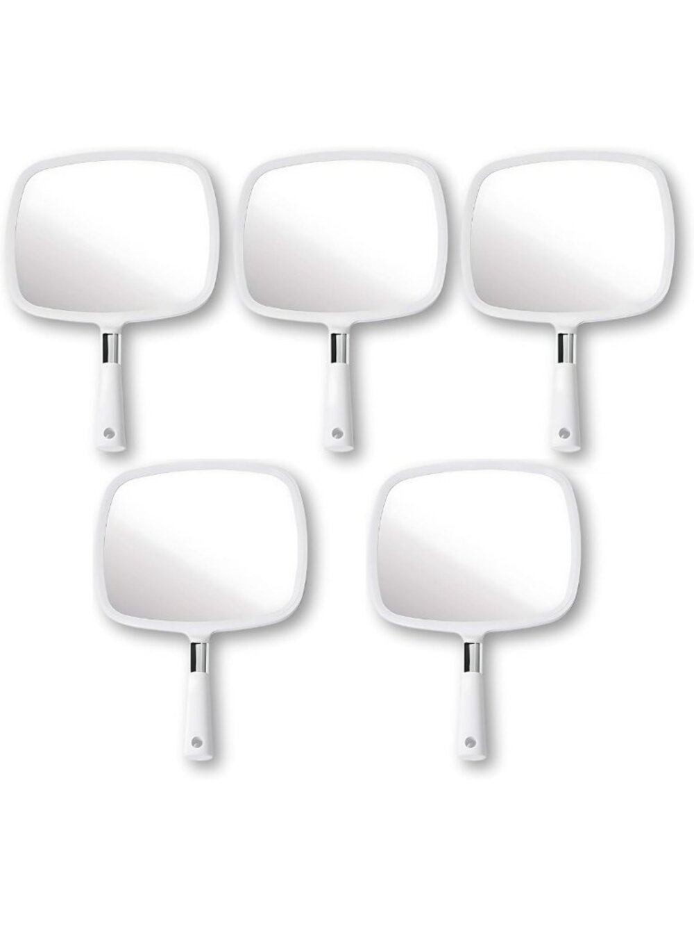 5-Pack Large Handheld Mirrors, Comfortable Grip, 13"x9", Perfect for Makeup